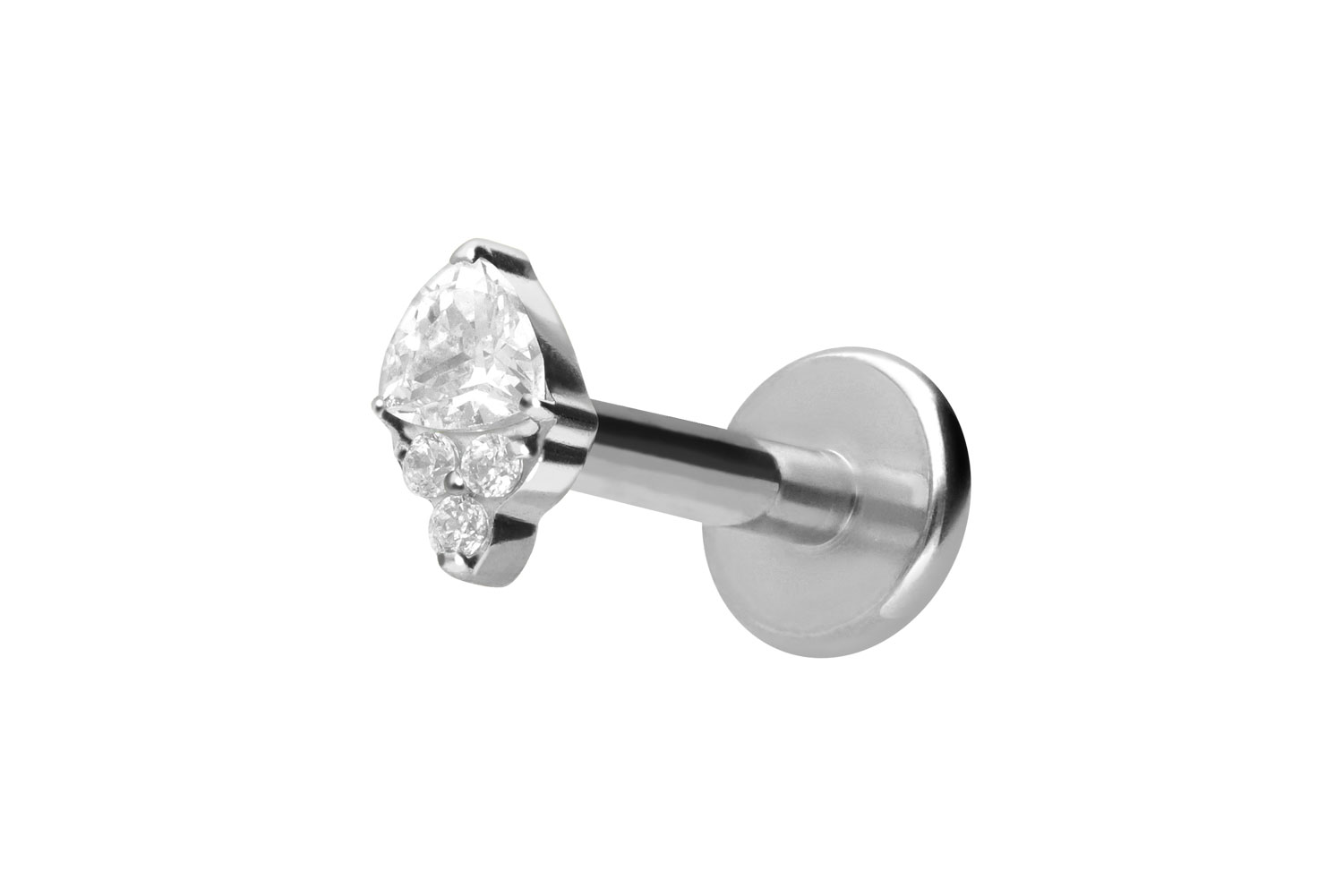 Titan Labret Piercing mit Innengewinde EINGEFASSTE KRISTALLE